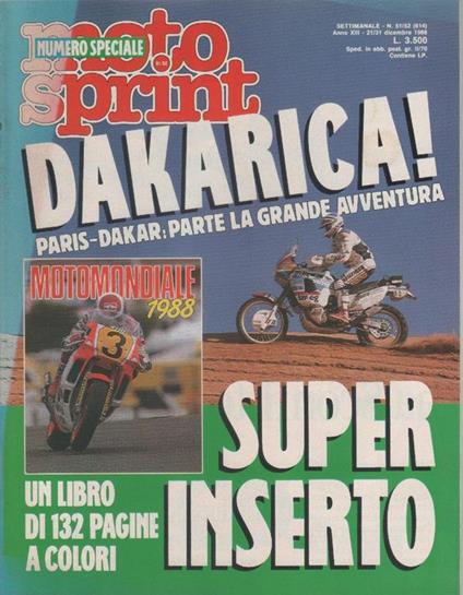 Moto sprint. n. 51/52 - 1988. Dakarica! - copertina