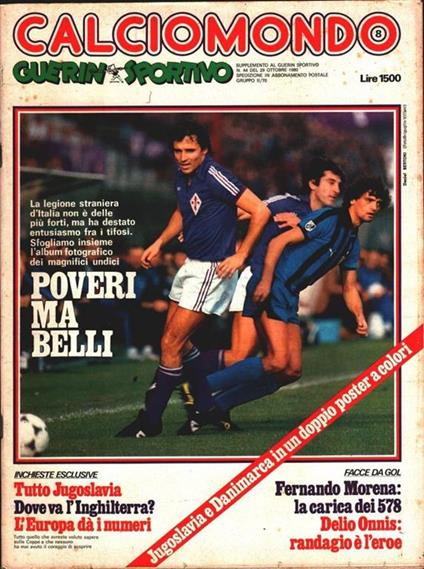 Calciomondo. n. 8/1980. Doppio poster Danimarca e Jugoslavia - copertina