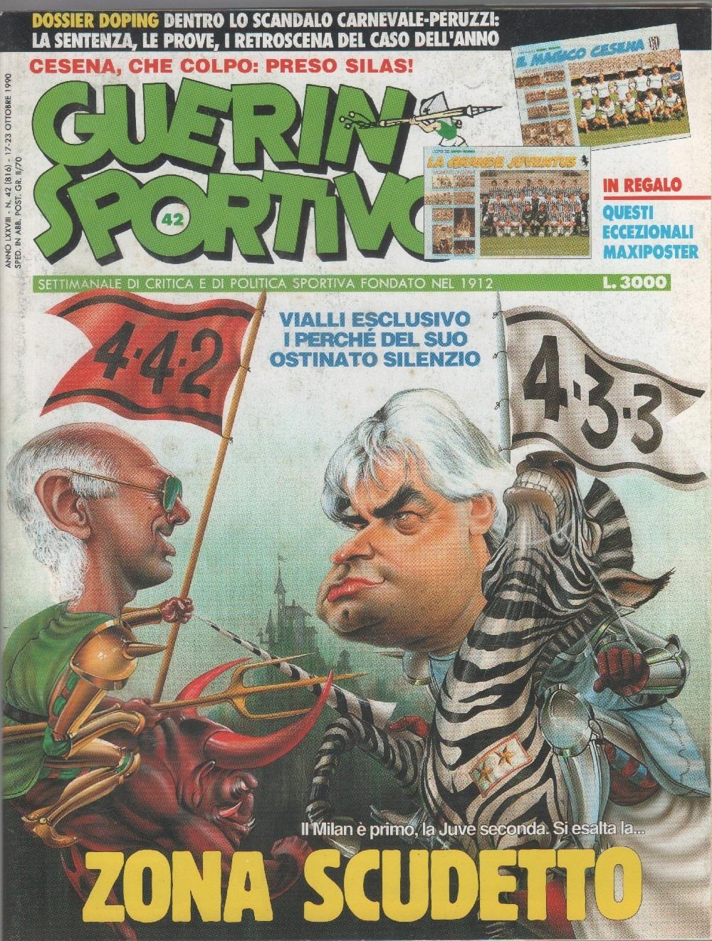 Guerin Sportivo n. 42. 1980 poster Juventus e Cesena