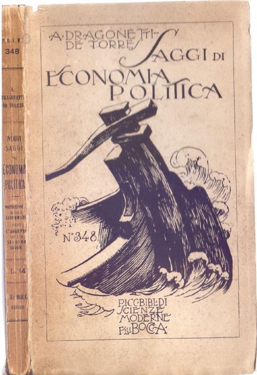 Saggi di economia politica - A. Dragonetti De Torres - copertina