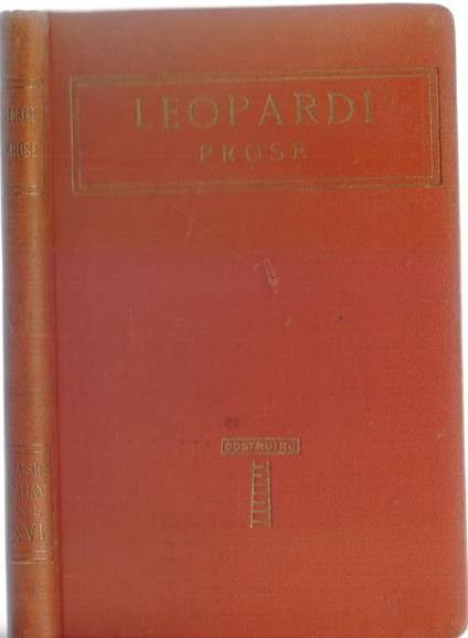 Leopardi Prose con uno studio di Pietro Giordani - Giacomo Leopardi - copertina
