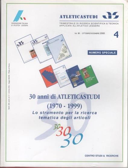 AS. Atletica studi. 2000 settembre/ottobre. 30 anni di Atleticastudi - copertina