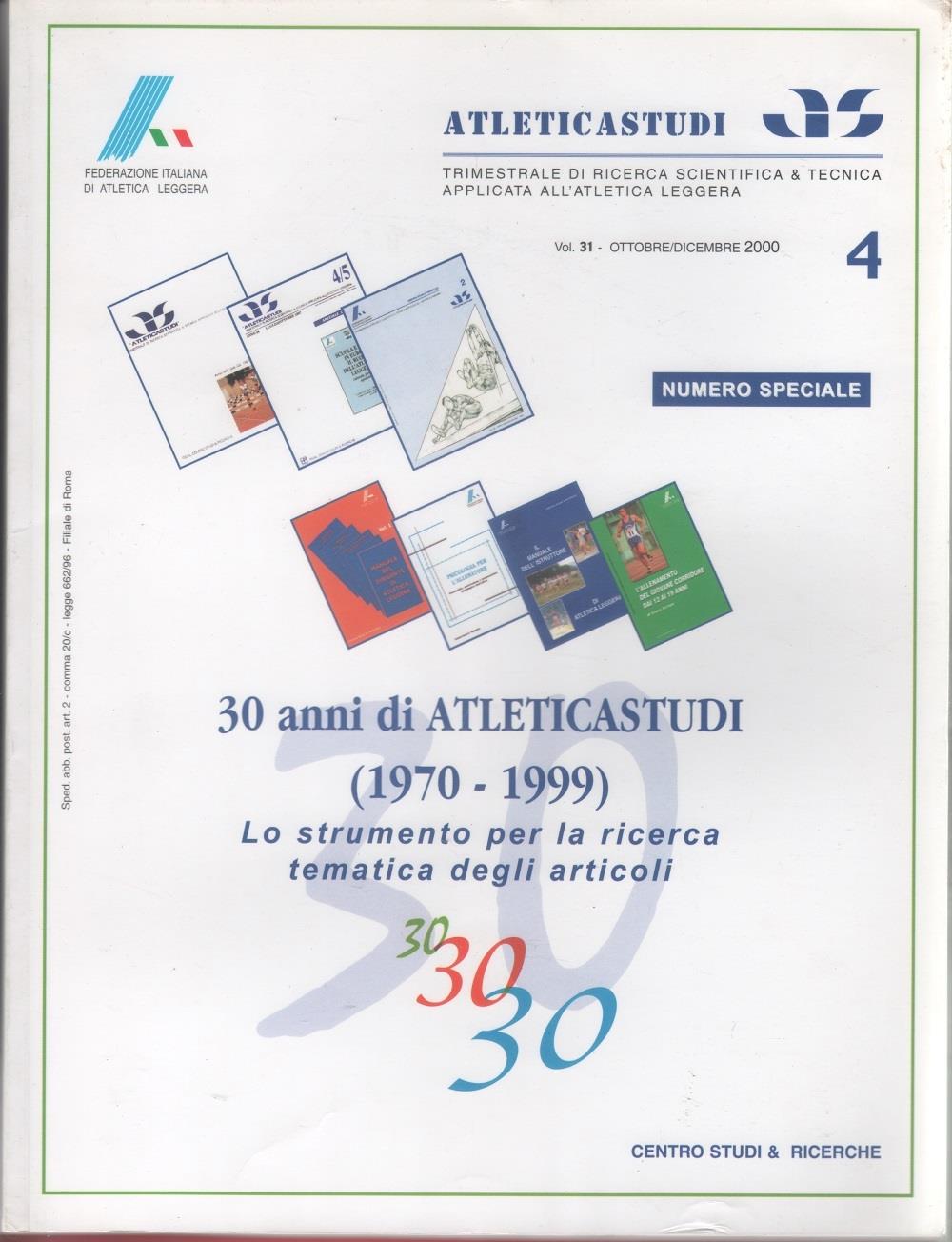 AS. Atletica studi. 2000 settembre/ottobre. 30 anni di Atleticastudi