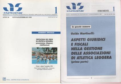 AS. Atletica studi. Anno XXVI n. 1, 1995, Patologia del piede; allegato Studi giuridici - copertina