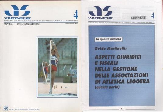 AS. Atletica studi. Anno XXVI n. 4, 1995, allegato Studi giuridici... - copertina