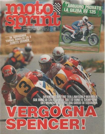 Moto sprint. n. 21 - 1984. Vergogna Spencer! - copertina