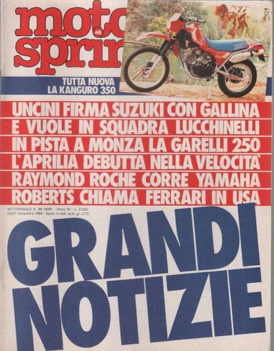 Moto sprint. n. 46- 1984. Grandi notizie - copertina