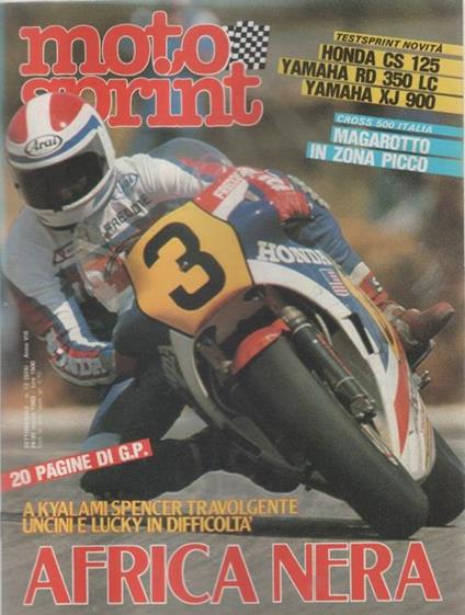 Moto sprint. n. 12 - 1983. Africa nera - copertina