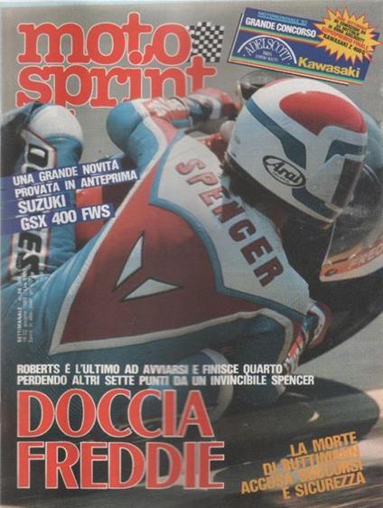 Moto sprint. n. 24 - 1983. Doccia Freddie; Suzuki GSX 400 FWS - copertina