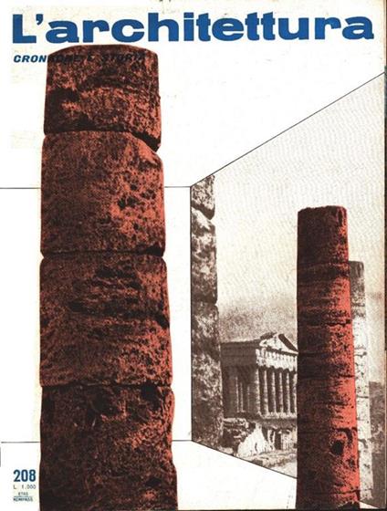 L' architettura, cronaca e storia. Rivista n. 208 febbraio 1973 - copertina