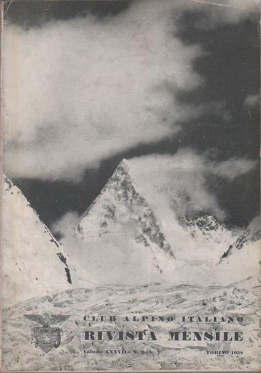 Club Alpino Italiano. Rivista mensile. vol. LXXVII. 1958 n. 9/10 - copertina