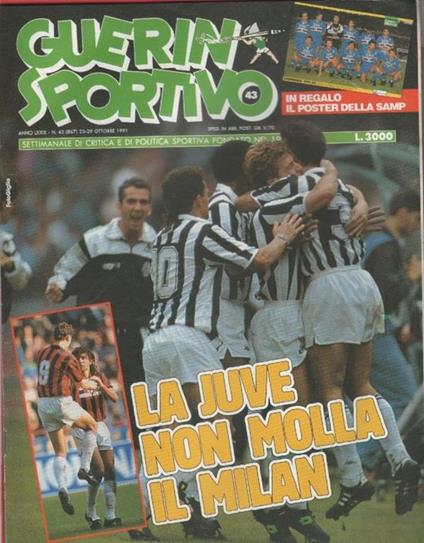 Guerin Sportivo n. 43. 1991. Poster Sampdoria - copertina