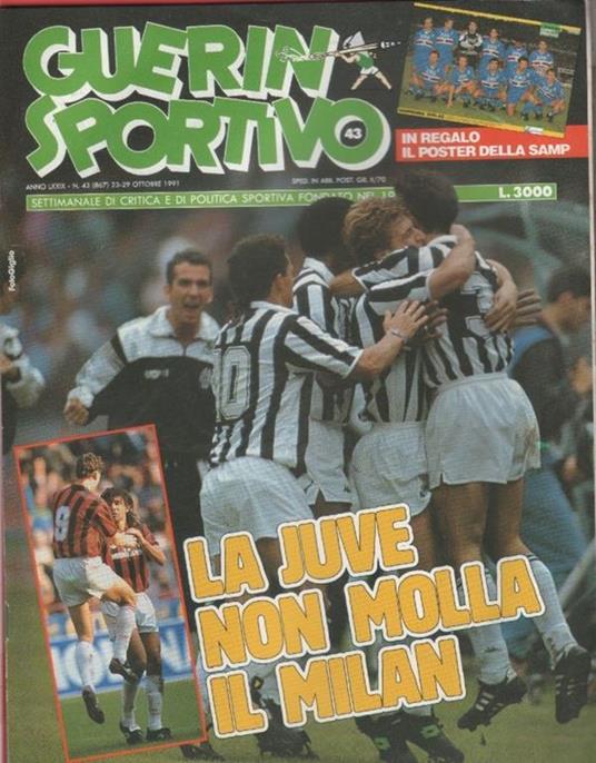 Guerin Sportivo n. 43. 1991. Poster Sampdoria - copertina