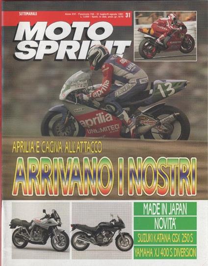 Moto sprint. n. 31 - 1991. Suzuki GSX 250S, Yamaha XJ 400 S Diversion - copertina