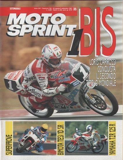 Moto sprint. n. 35 - 1991. Capirossi mondiale bis, Bimota Tesi 1D SR, Yamaha TZR 125 R - copertina