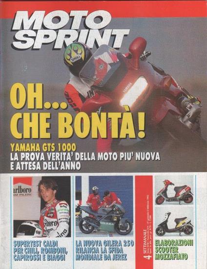 Moto sprint. n. 4 - 1993. Yamaha GTS 1000 Capirossi Elaborazioni scooter - copertina
