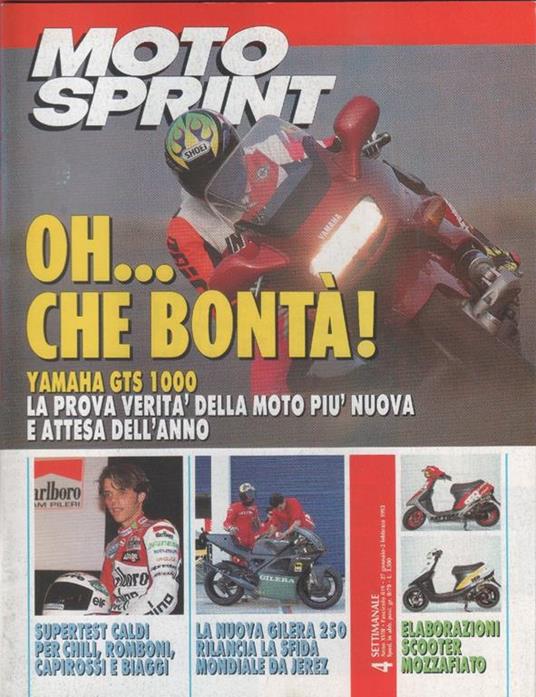 Moto sprint. n. 4 - 1993. Yamaha GTS 1000 Capirossi Elaborazioni scooter - copertina