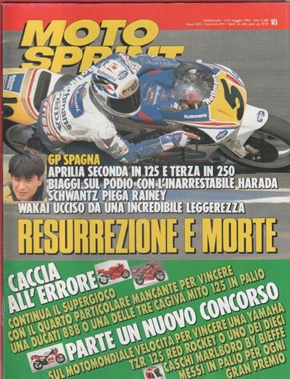 Moto sprint. n. 18 - 1993. GP di Spagna: resurrezione e morte - copertina
