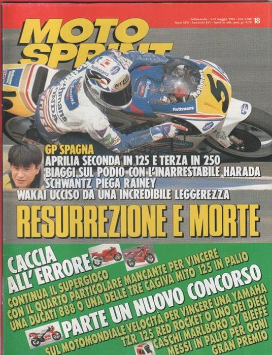 Moto sprint. n. 18 - 1993. GP di Spagna: resurrezione e morte - copertina