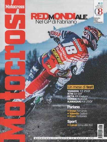Motocross. Rivista, n. 8, agosto 2016 - copertina