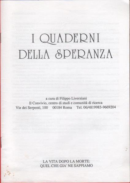 I quaderni della speranza. n. 1, 1998 - copertina