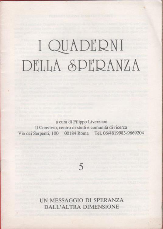 I quaderni della speranza. n. 5, 1995 - copertina