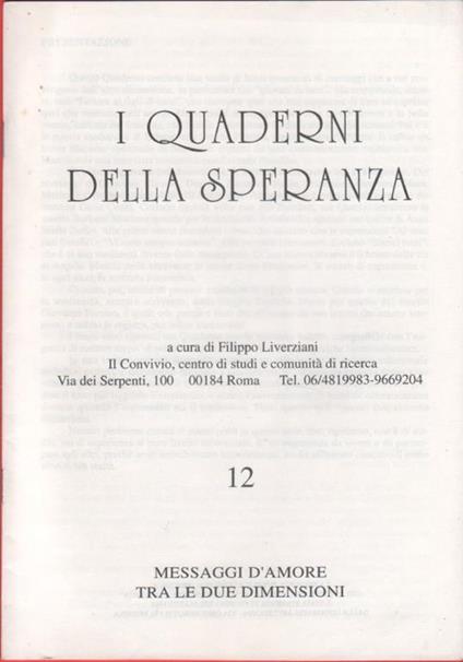 I quaderni della speranza. n. 12, 1995 - copertina