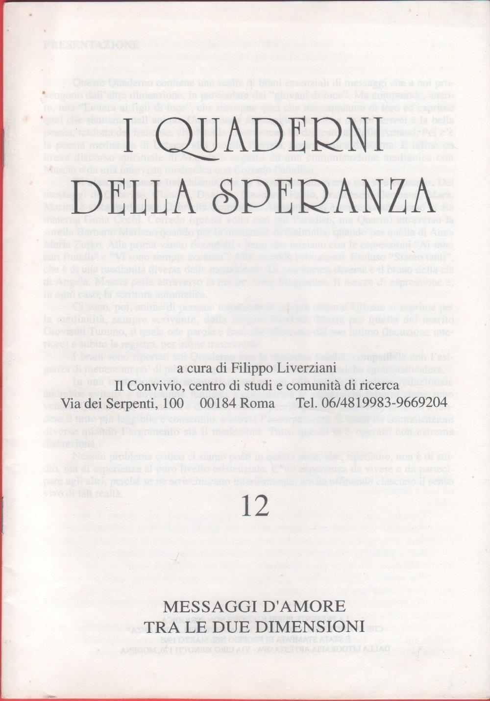 I quaderni della speranza. n. 12, 1995