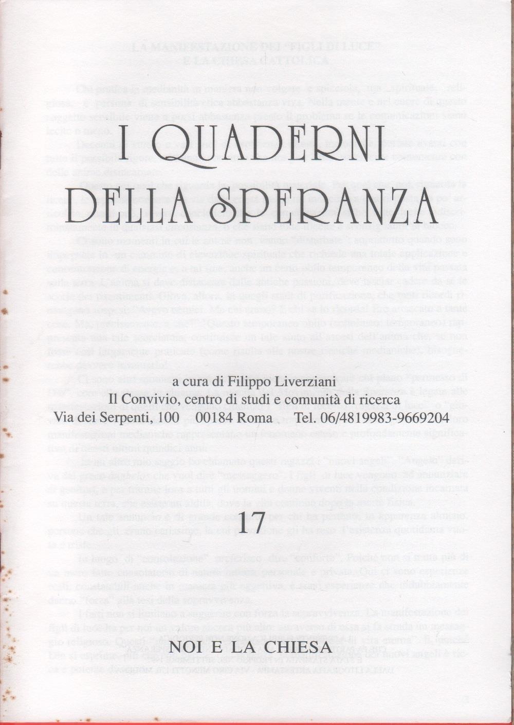 I quaderni della speranza. n. 17, 1997