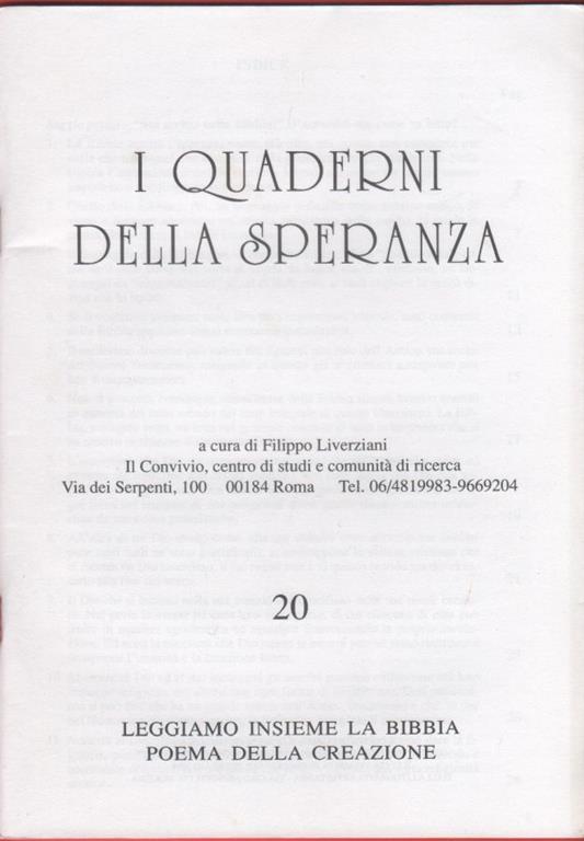 I quaderni della speranza. n. 20, 1998 - copertina