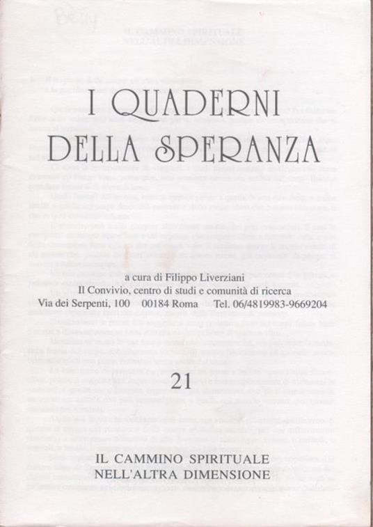 I quaderni della speranza. n. 21, 1999 - copertina
