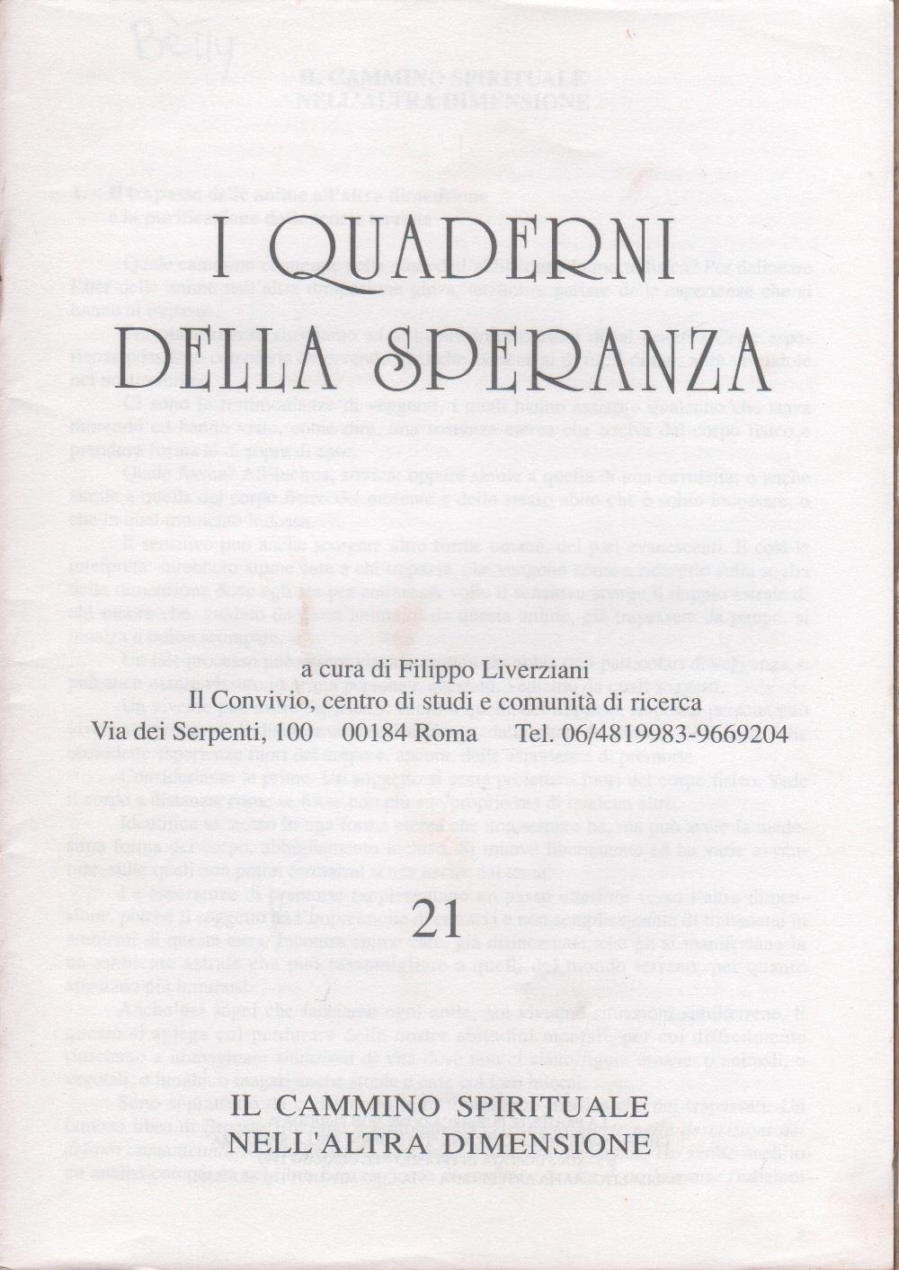 I quaderni della speranza. n. 21, 1999