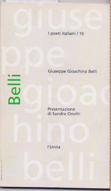 Giuseppe Giochino Belli - presentazione di Sandro Onofri - copertina