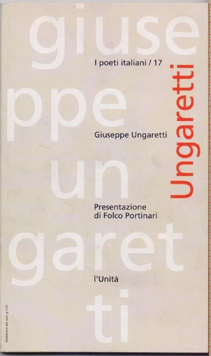 Giuseppe Ungaretti - Presentaziome di Folco Portinari - copertina