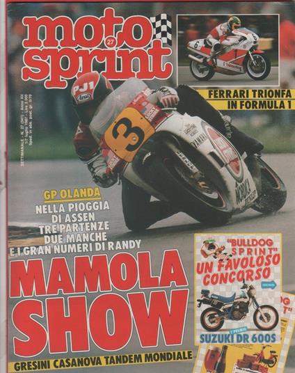 Moto sprint. 1987, n. 27 . Mamola show - copertina