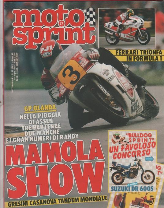 Moto sprint. 1987, n. 27 . Mamola show - copertina