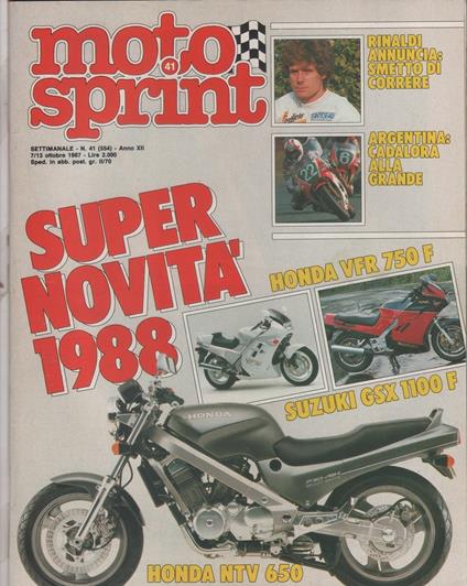 Moto sprint. 1987, n. 41. Supernovità 1988 - copertina