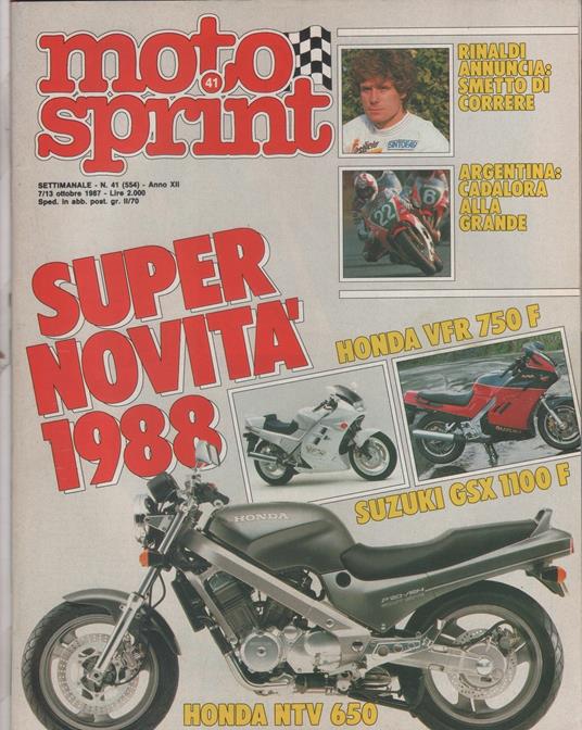 Moto sprint. 1987, n. 41. Supernovità 1988 - copertina