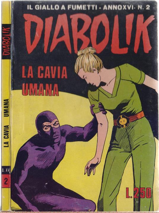 Diabolik La cavia umana - Anno XVI Nr. 2 - copertina