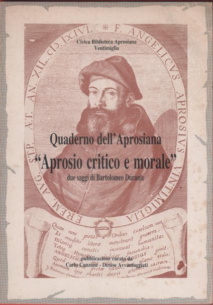 Aprosio critico e morale, due saggi di Bartolomeo Durante - Bartolomeo Durante - copertina