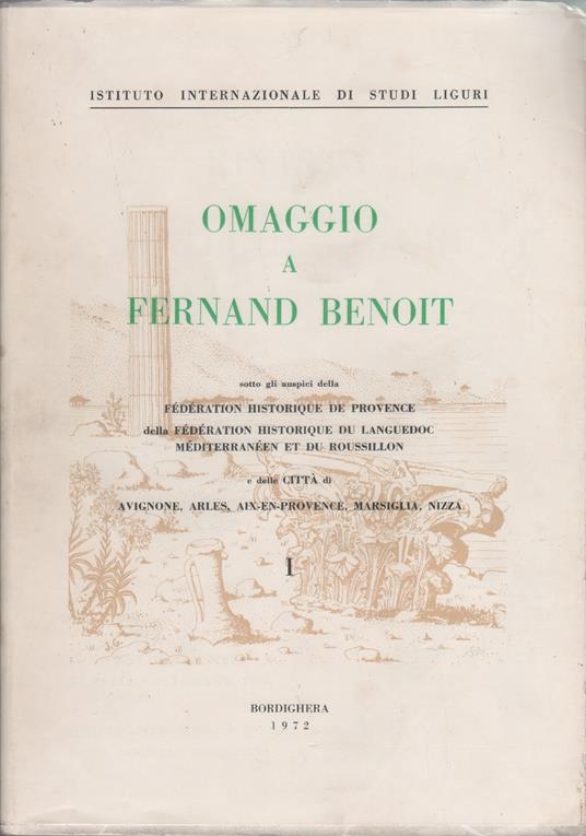Omaggio a Fernand Benoit. Vol. I. Rivista di Studi Liguri nn. 1-3. Ann. XXXIII. 1967 - copertina