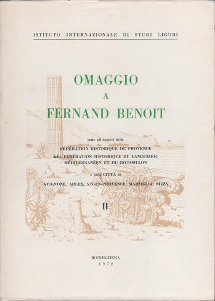 Omaggio a Fernand Benoit. Vol. II. Rivista di Studi Liguri nn. 1-3. Ann. XXXIV. 1968 - copertina