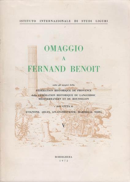Omaggio a Fernand Benoit. Vol. V. Rivista di Studi Liguri nn. 1-3. Ann. XXXVII. 1971 - copertina