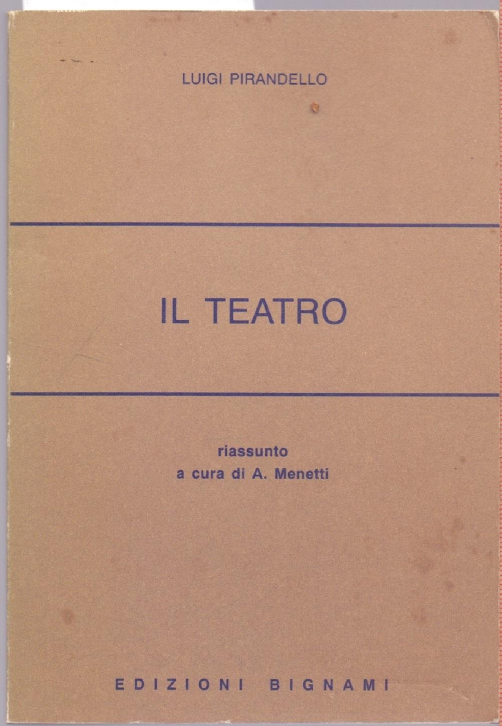 Il Teatro Luigi Pirandello Riassunto da A. Menetti
