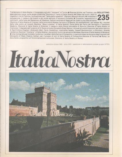 Italia Nostra. Bollettino n. 235, settembre-ottobre 1985 - copertina