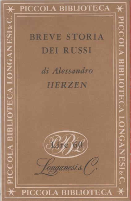 Breve storia dei Russi - Alessandro Herzen - Aleksandr Herzen - copertina