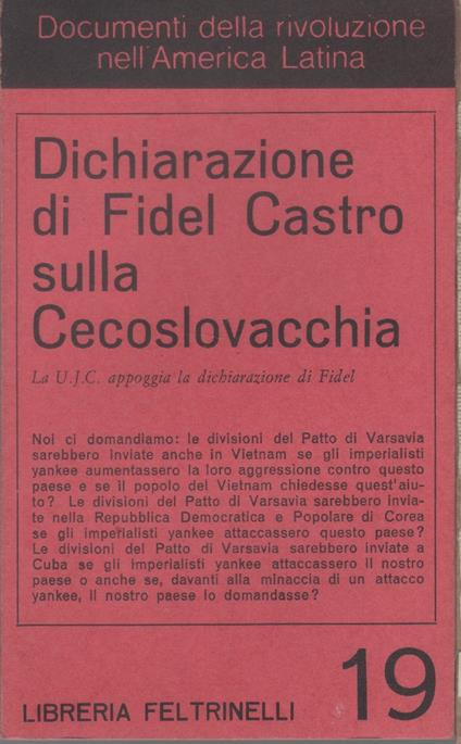 Dichiarazione di Fidel Castro sulla Cecoslovacchia - Fidel Castro - copertina