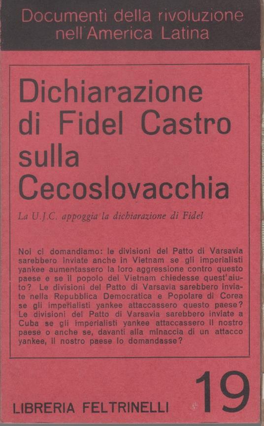 Dichiarazione di Fidel Castro sulla Cecoslovacchia - Fidel Castro - copertina