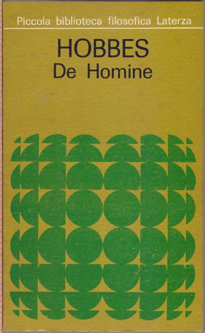 De Homine - Thomas Hobbes - Thomas Hobbes - copertina
