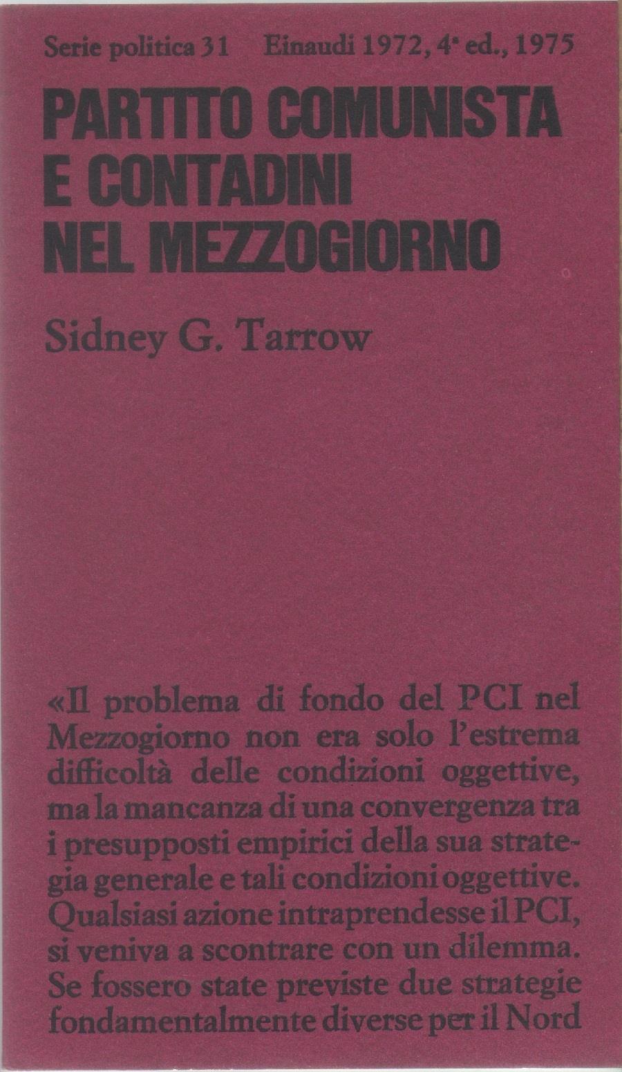 Partito Comunista e contadini nel mezzogiorno - Sidney Tarrow
